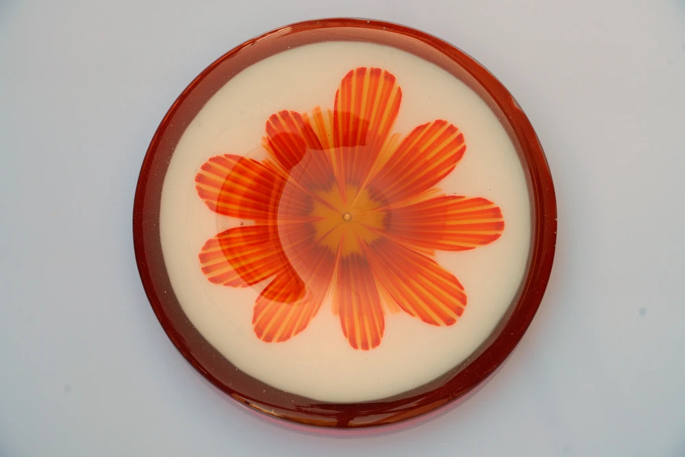Orange Blossom fused glass dish